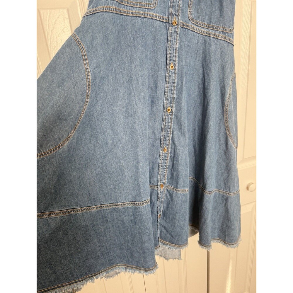 Anthropologie Pilcro Denim Halter Swing Midi Dress - Size L" - Picture 6 of 14